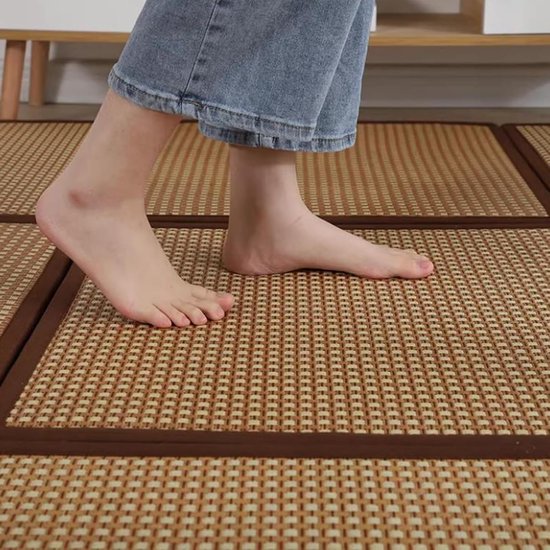 Japanse Tatamimat - Kruipmat Speelmat - Comfortabel Zitten - Koel Ademend - 120x180cm - Natuurlijk — afbeelding 3