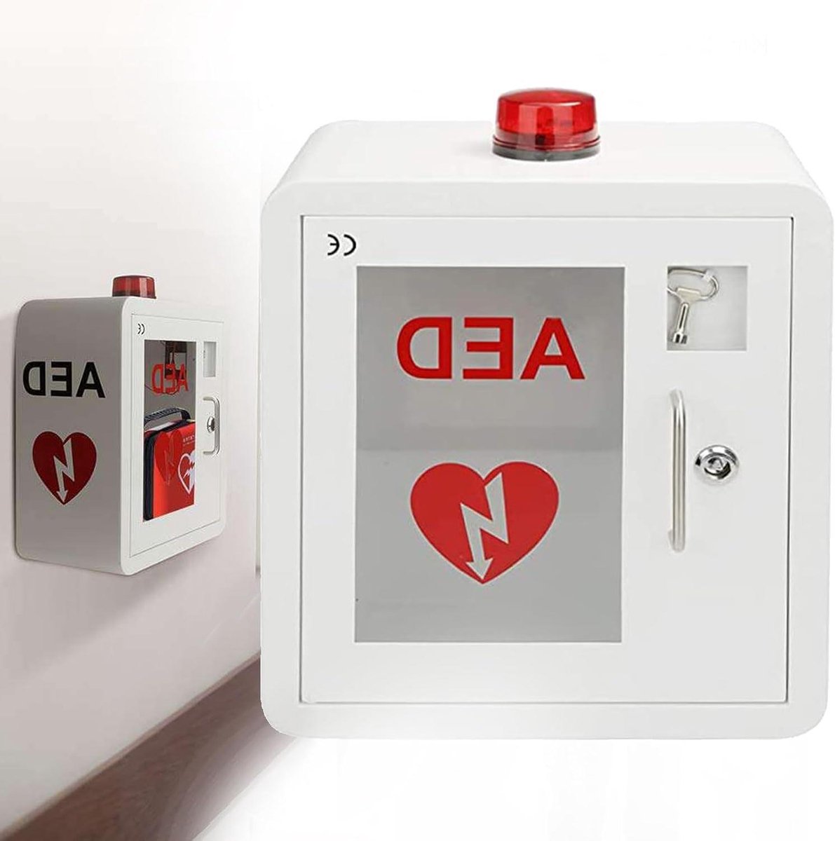 AED Opbergkast - Noodkast Defibrillator - Levens Redden - Met Alarm - 40 x 36 x 20 cm - Wit