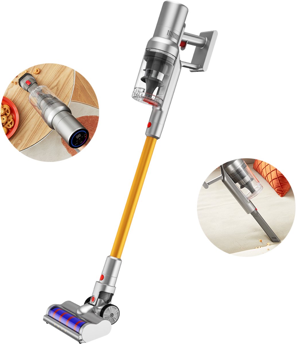Liectroux i10 Draadloze Steelstofzuiger – Slimme vuilsensor & automatische boost | 27KPa zuigkracht, 250W borstelloze motor | 45 min batterij | LED touchscreen + koplamp | Wasbaar filter | Lichtgewicht