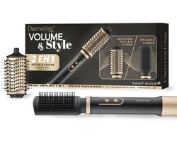 2-in-1 föhnborstel - SAINT ALGUE - Demeliss Volume & Style - 1000 W - 3 temperatuurstanden - Zwart/Goud