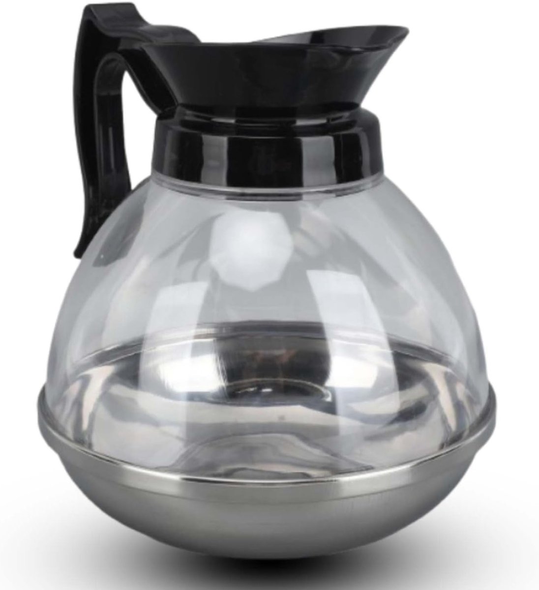 Vervangende koffiekan met zwarte handgreep en stevige basis voor koffiezetapparaat en kookplaat, universele decanter voor koffie