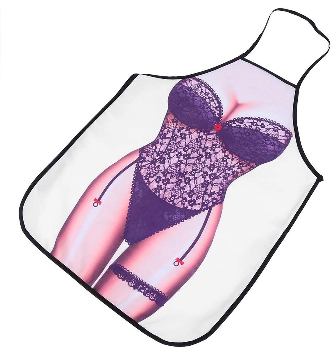 aladdien - 3D Grappige Kookschort - Waterdicht en Duurzaam - Zwarte Kanten Dames - Modern Schort - Geschikt voor Koken - Uniek Ontwerp
