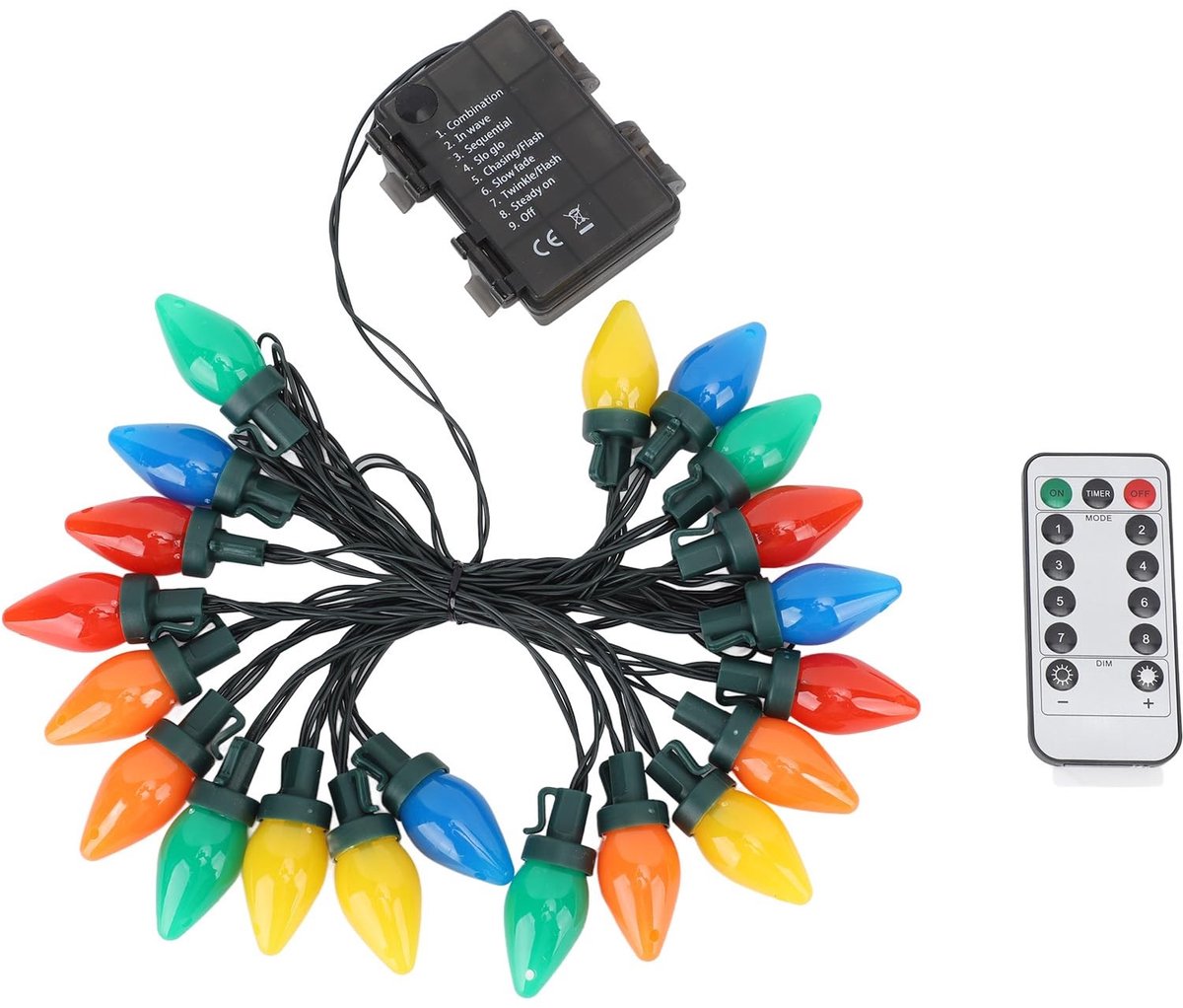 aladdien - C9 Led-kerstlichtketting - Waterdicht - 4 meter - Aardbeien-lichtketting - Decoratie voor binnen en buiten - Feestverlichting