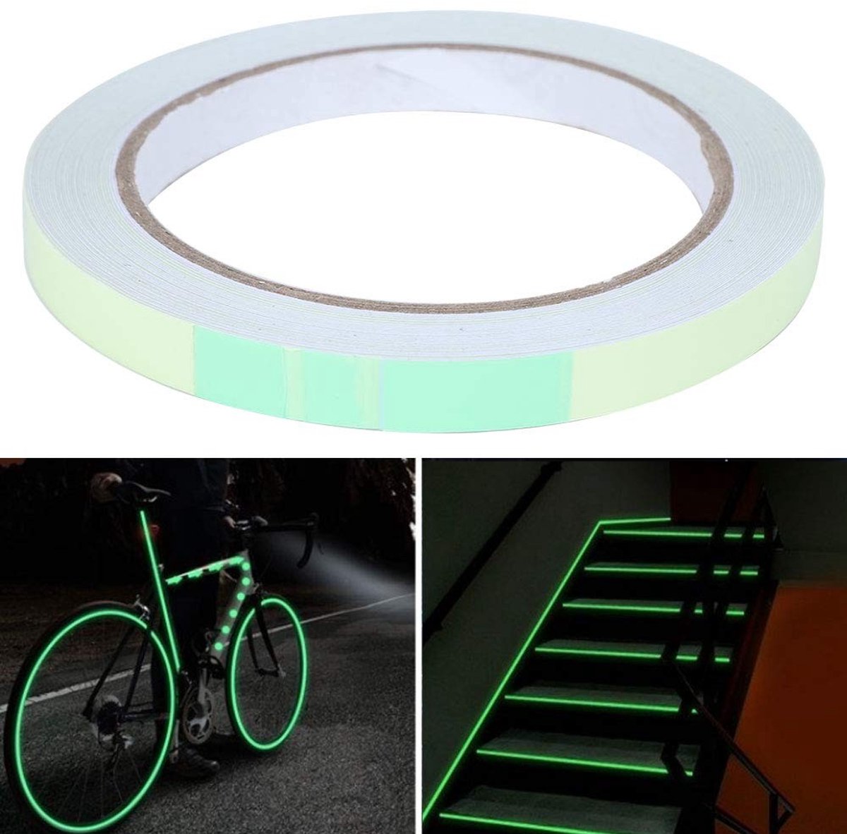 aladdien - Lichtgevende Tape - Waterdichte Glow Tape - Fluorescerende Duct Tape - 10 Mm X 10 M - Ideaal voor Podiumtrap Buiten - Veiligheid en zicht..