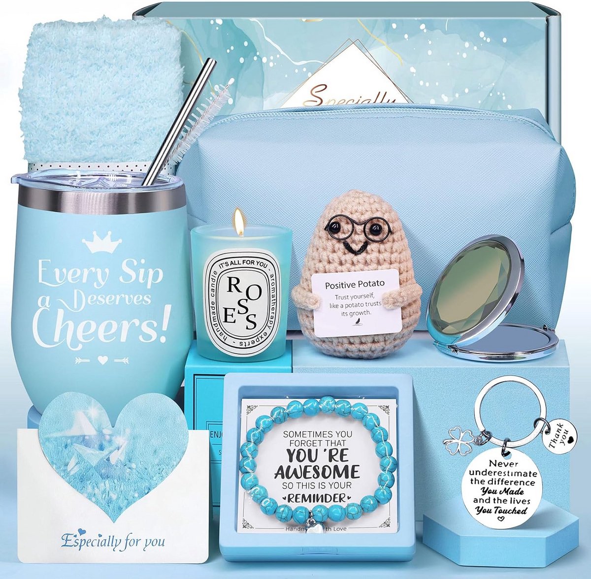 Luxe Cadeauset voor Vrouwen met Make-uptas, Armband en Spiegel