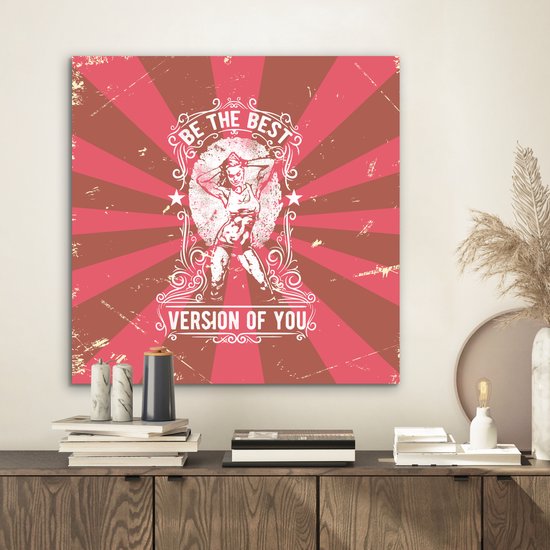 Décoration murale Métal - Aluminium Peinture Industrielle - Vintage - Femme - Sport - 50x50 cm - Dibond - Photo sur aluminium - Décoration murale industrielle - Pour le salon / chambre