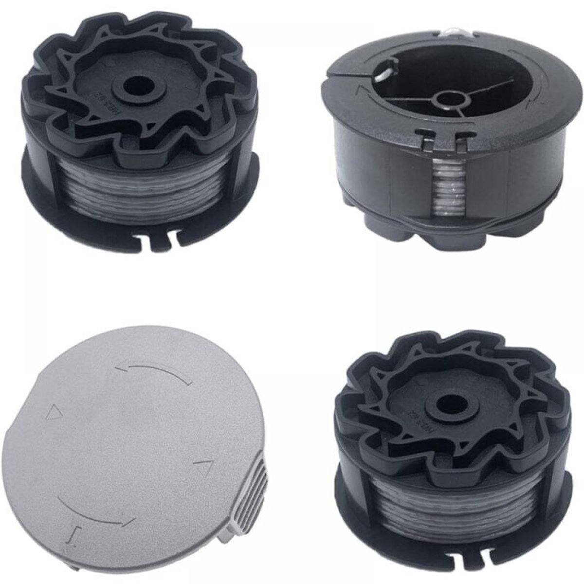 Vervangende spoelen (3 rollen) geschikt voor Bosch Universal GrassCut 18V-26/18V-260/18/18-26/18-260 grasmaaiers, compatibel geschikt geschikt voor grasmaaiermodel F016800570 en spoeldop 1600A01R5J (6 geschikt geschikt voorer, 1,6 mm).