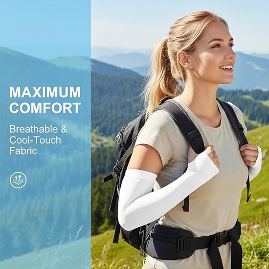 5 Stuks - Armbeschermer - Golf Verkoelende Armmouwen - Set Fiets Armwarmers - Zonbescherming - Baseball Zonmouwen - Compressie Arm Sleeves - UV Bescherming - Sleevewarmers - Voor Hardlopen, Basketbal, Voetbal, Volleybal, Paardrijden en Gaming — afbeelding 3