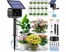 Automatisch Tuinbewateringssysteem op Zonne-energie - Irrigatie Set voor Tuin en Balkon - met 15 m Slang - 1500mAh