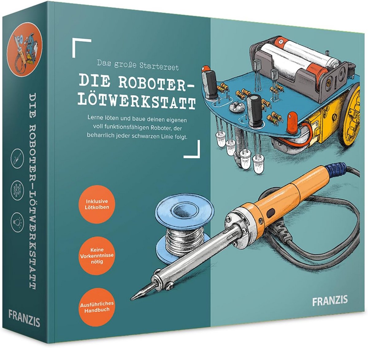 Bouwpakket Robot Leren Solderen – Complete Beginner Set met Soldeerbout & Soldeertin
