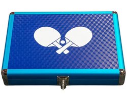 Killypong Alu Tafeltennis Batkoffer Blauw Aluminium Stevige Ping Pong Bescherming