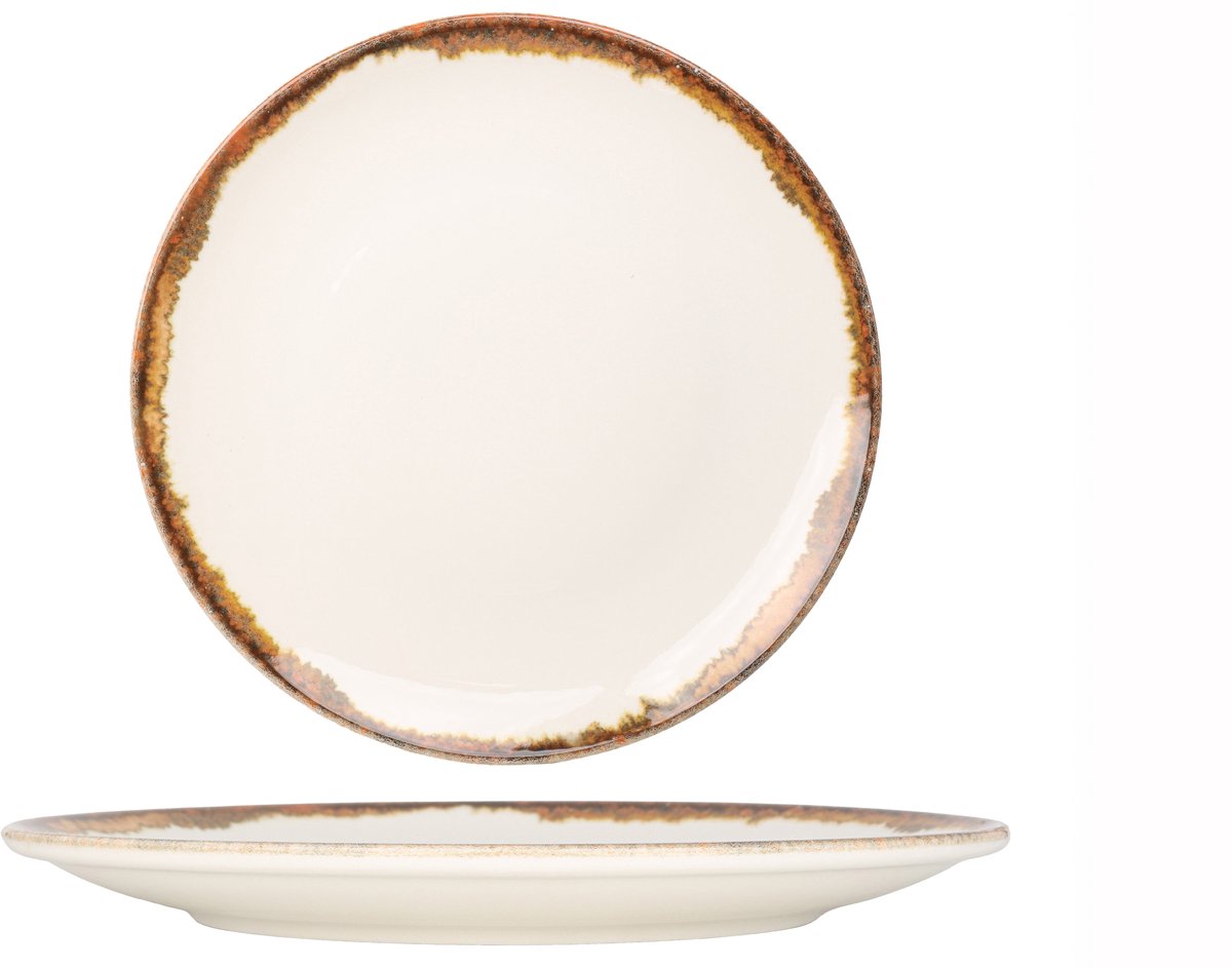 Kütahya Porselen Dinerbord - Fluer Amber - Porselein - 30 cm - set van 6