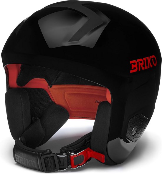 Briko, HELMET Unisex Volwassenen, SHINY BLACK-ORANJE, M