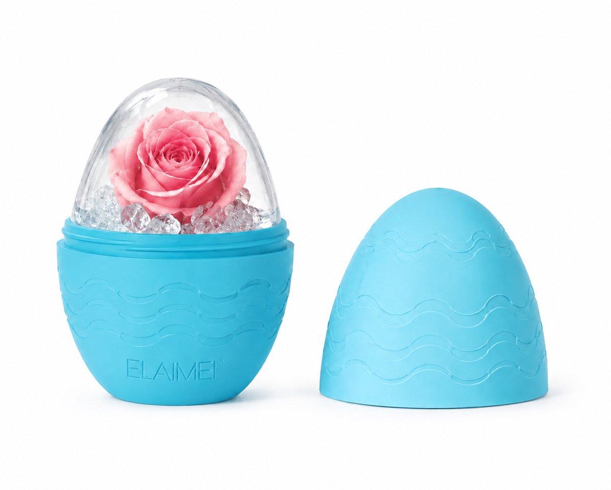 ELAIMEI Siliconen Ice Roller Gezicht – IJsroller Wallen Verminderen – Gezichtsmassage – Skin Icing – Roze / Blauw