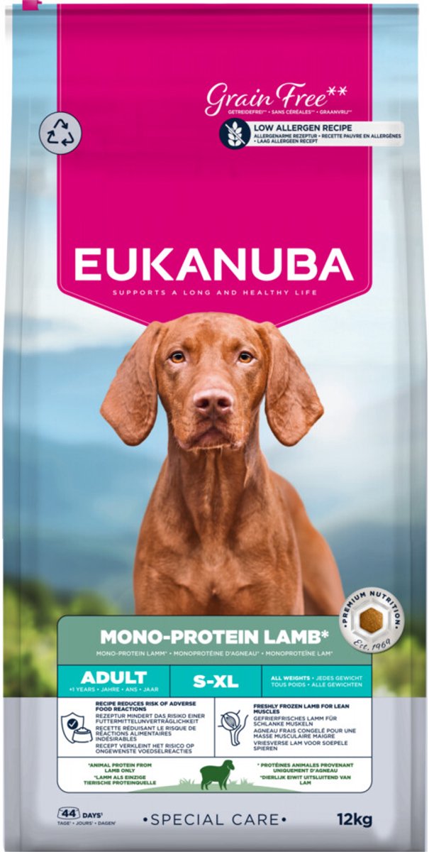 Eukanuba Eukanuba Adult Mono Protein Lam - Hondenvoer - Lam - 12kg - Allergieën