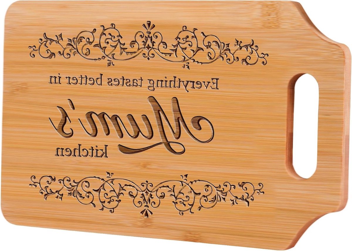 Commemoratieve snijplank met lasergravure - Moeder - Gepersonaliseerd cadeau