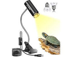 Warmtelamp Set voor Terrarium Reptielen en Amfibieën - 2x UVA/UVB Licht, 50W E27 Fitting