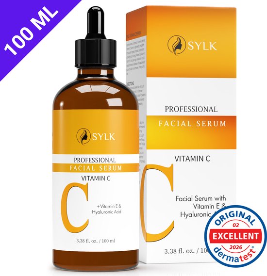 SYLK Professional Facial Serum Vitamine C fles van 100 ml met oranje verpakking.