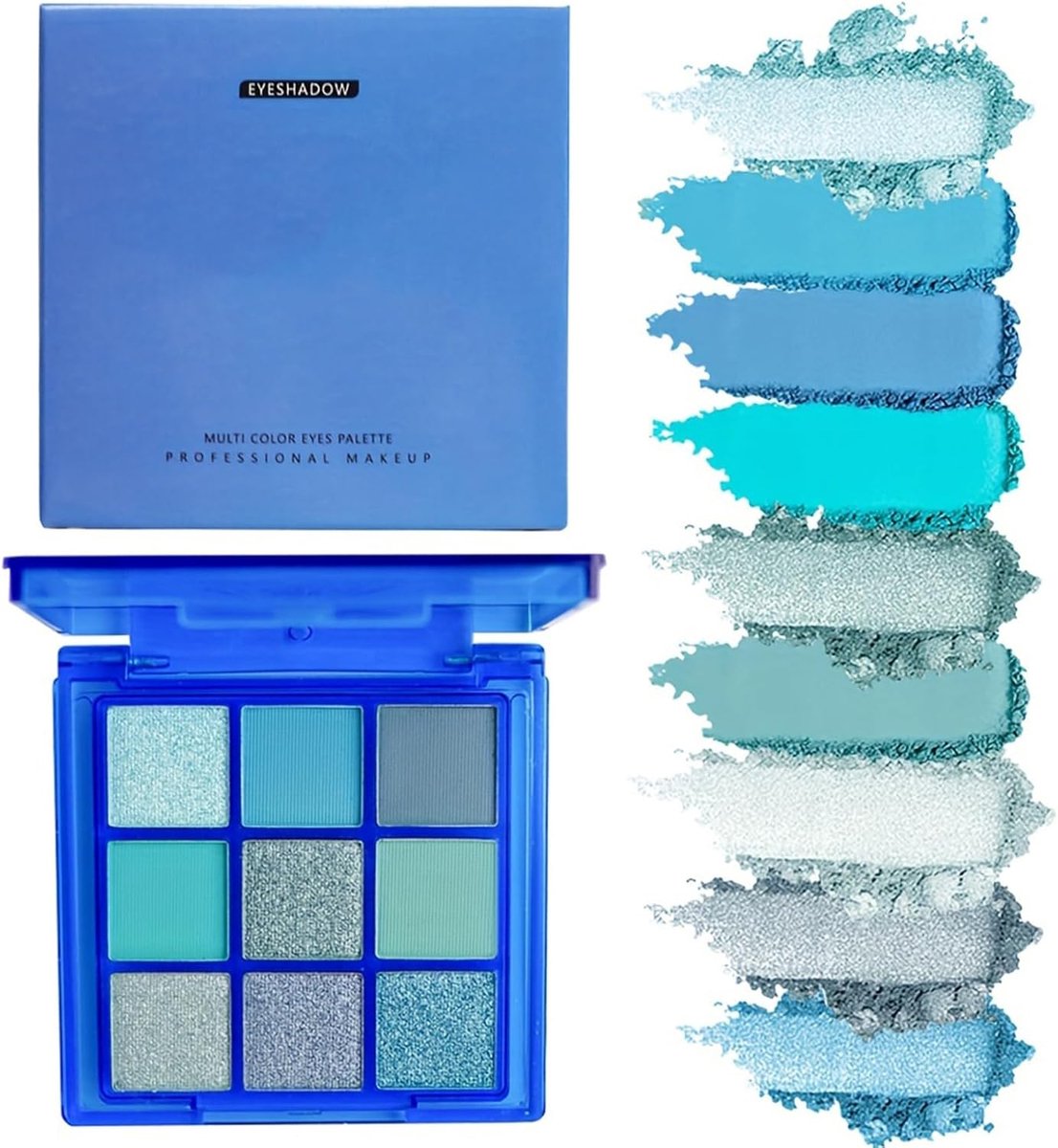 Oogschaduw Palet 9 Kleuren: Matte & Glitter | Waterdicht & Sterk Gepigmenteerd