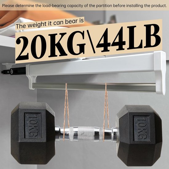 Uitschuifbare kledingstang, voor kast, uittrekbare telescopische garderobe, broekophanging, klein, verstelbare telescoopstang, kledingstang, wit, kaststang, kledingstangen (29,2 cm, wit) — afbeelding 3