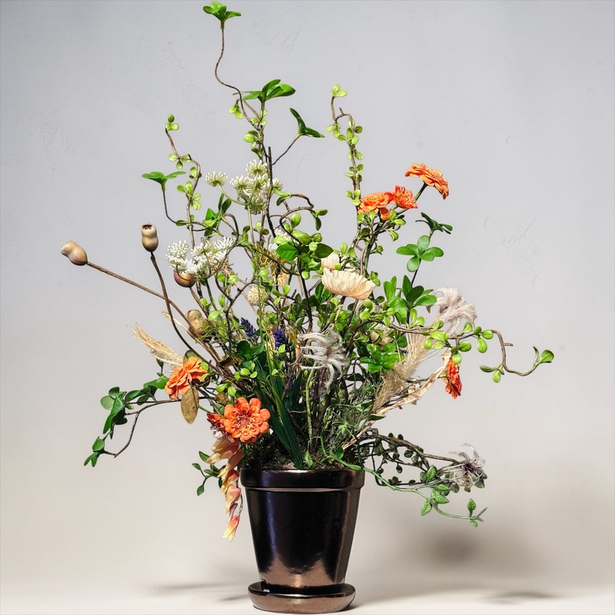 Seta Fiori Kunstbloemen - wilde bloemen - in brons keramiek