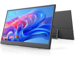 HDeye 15.6" Draagbare Monitor – 1080P IPS, Dual USB-C, Mini HDMI, 250cd/m², 60Hz, VESA – Voor Laptop, Telefoon, Gaming