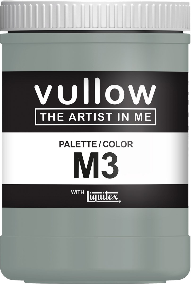 Vullow® Acrylverf M3 Donkergrijs – Mat – 1 Liter – Voor Canvas, Hout en Papier