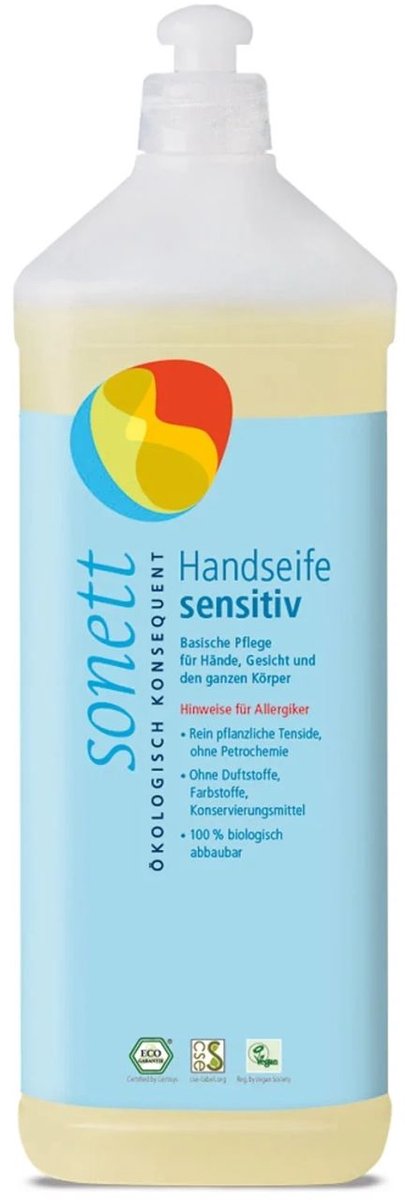 Sonett Handzeep Navulling 1L Parfumvrij Milde Formule