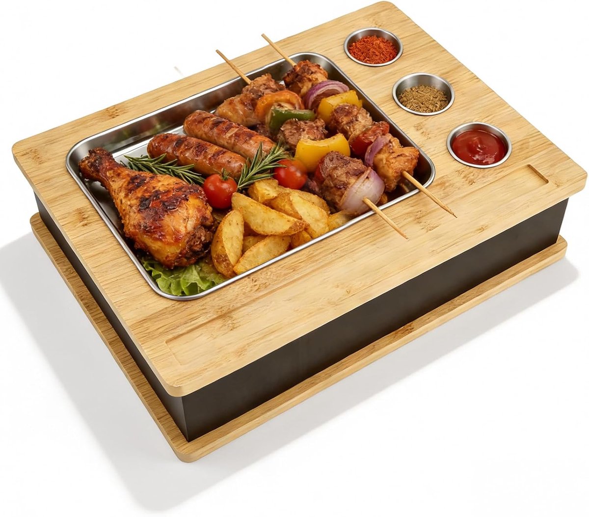 Warmhoudplaat Hout Servies Warmhouder Gerechten Warm Houden Kaarsverwarming Anti-hitte 40 x 30 cm Natuurlijk