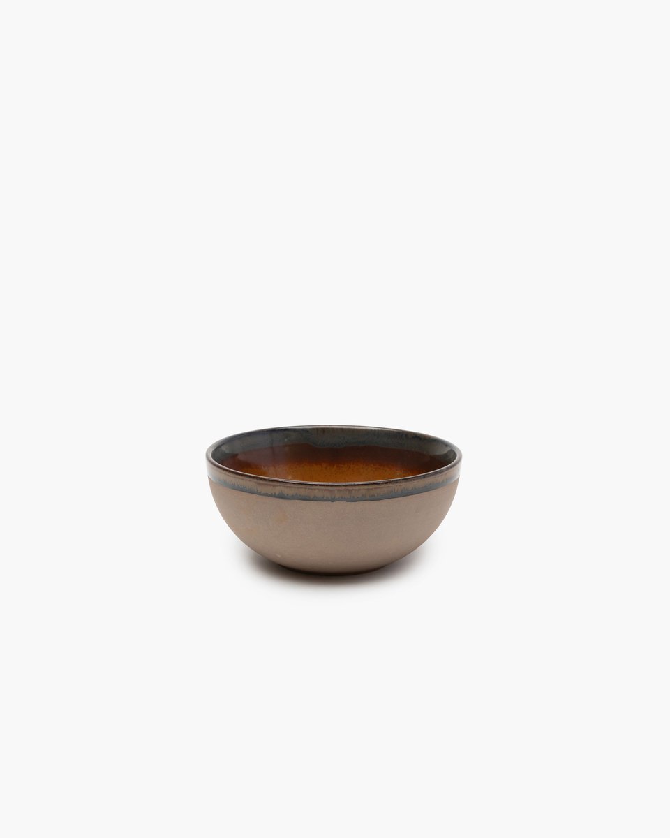SURFACE BY SERGIO HERMAN: set van 4 serveerkommen S D15 H6,5 rusty brown