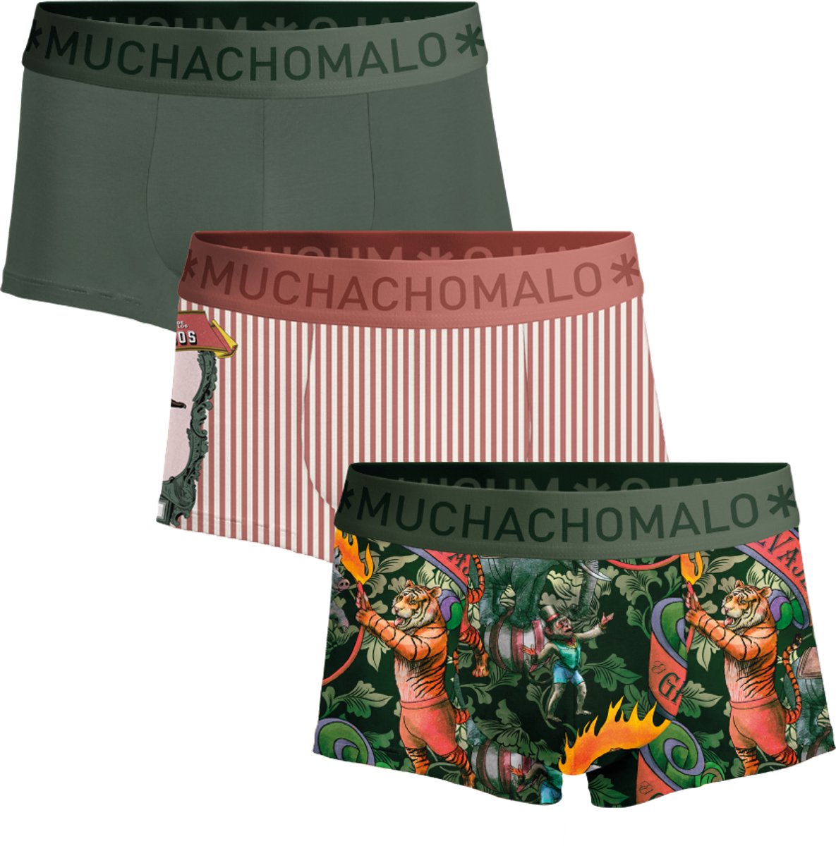 Muchachomalo Heren Trunks - 3 Pack - Maat XL - 95% Katoen - Mannen Onderbroek