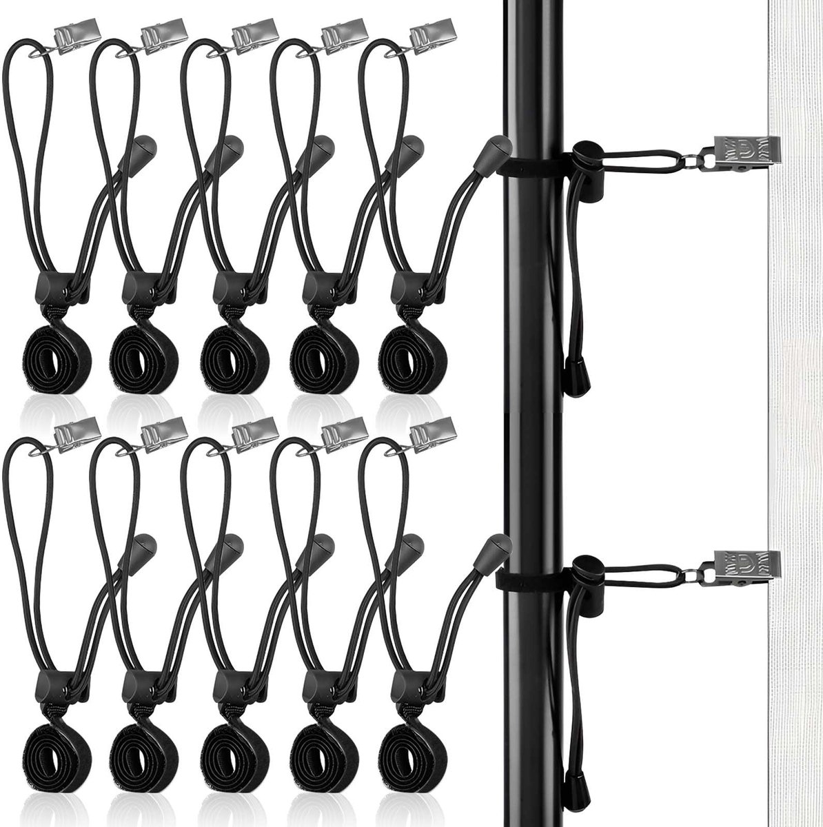 ONF3 - Foto Achtergrond Clips - Achtergrond Clips Set - Duurzaam en Lichtgewicht - Zwart - Fotostudio Accessoires - Voor Fotografie en Video