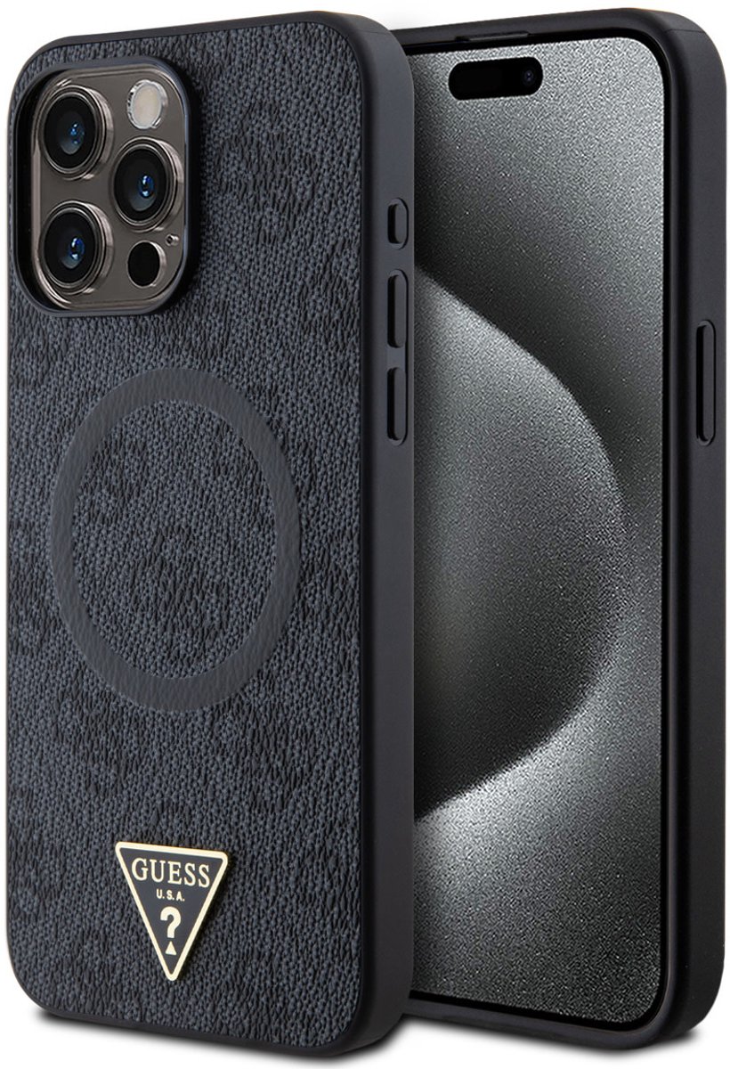 Guess telefoonhoesje voor iPhone 15 Pro Max - MagSafe geschikt - Zwart