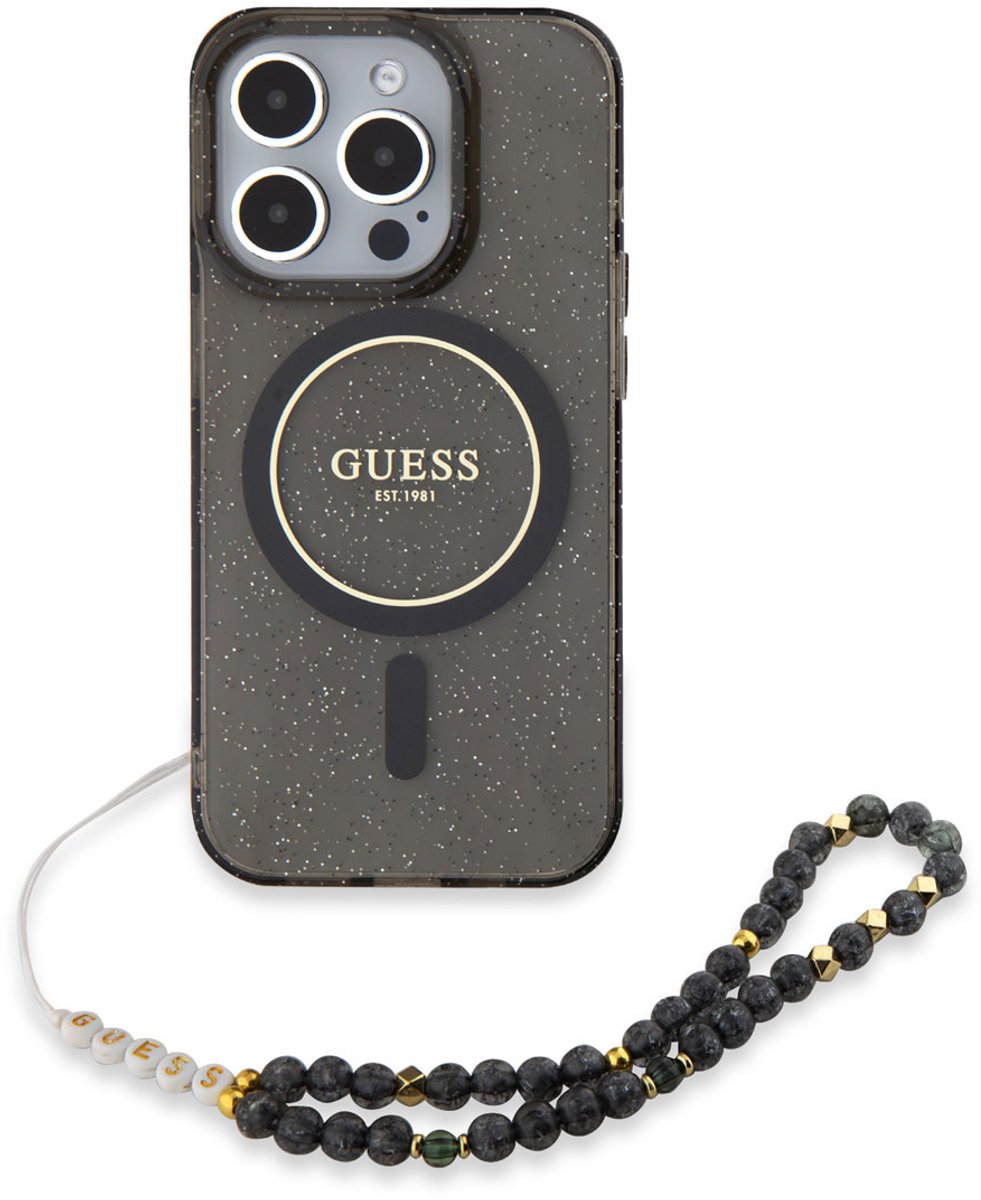 Guess telefoonhoesje voor iPhone 15 Pro Max - MagSafe geschikt - Zwart
