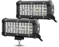 AUXTINGS 2pcs 18cm 120W 4 rangées LED Light Bar LED Work Light Spot Flood Beam for Trucks Tractor 4X4 Boat Off Road Car Fog Driving Lamp 12V 24V Waterproof