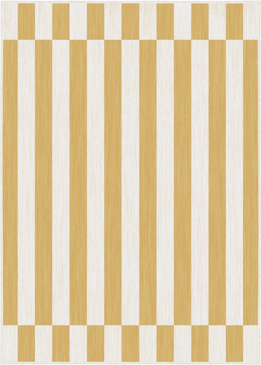 Buitenkleed Metro Stripe Geel/Okergeel - Interieur05 - 160 x 230 cm - (M)