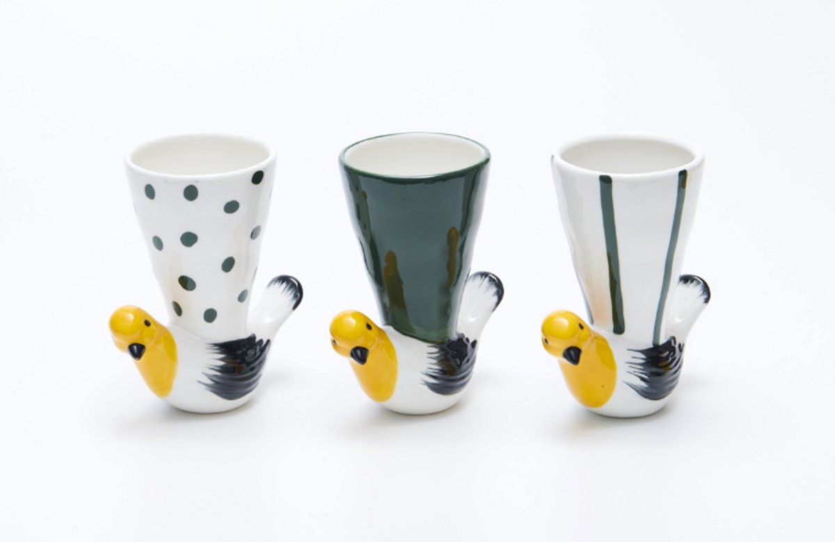 Villa Pottery Vaas - Villa Pottery - Woondecoratie - Decoratie - Porselein - Waterdicht - Jipke 1_2A S/3 Geel