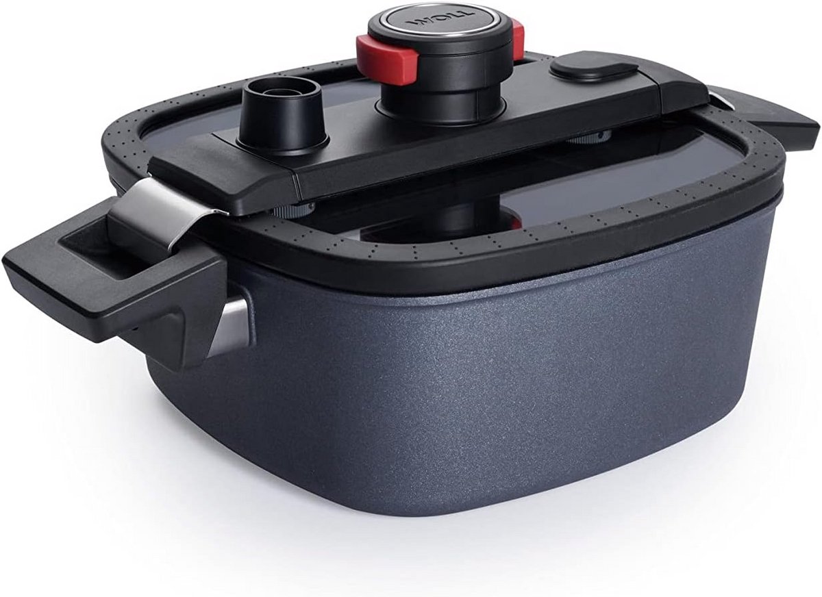 Woll Active Lite Casserole Square with Active-Lite Lid, 22 cm x 22 cm, 9 cm High, 3.2 Litres, with 2 Side Handles - Inductive - Suitable for All Heat Sources, Aluminium, Anthracite