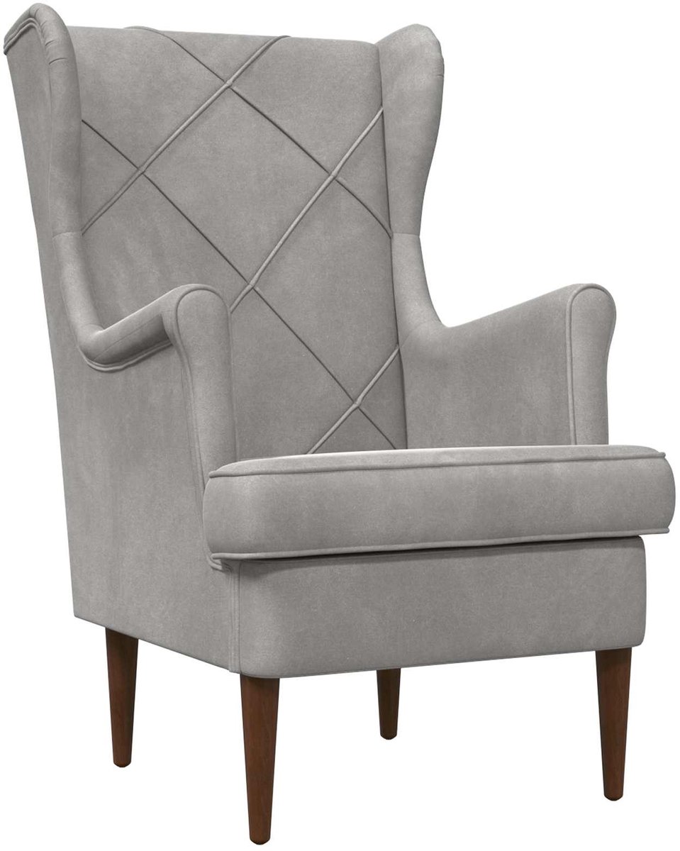 vidaXL - Fauteuil - Lichtgrijs - Fluweel