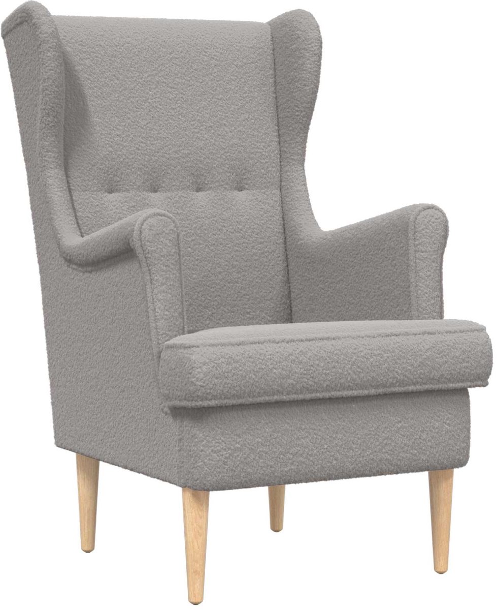 vidaXL - Fauteuil - Lichtgrijs - Bouclé