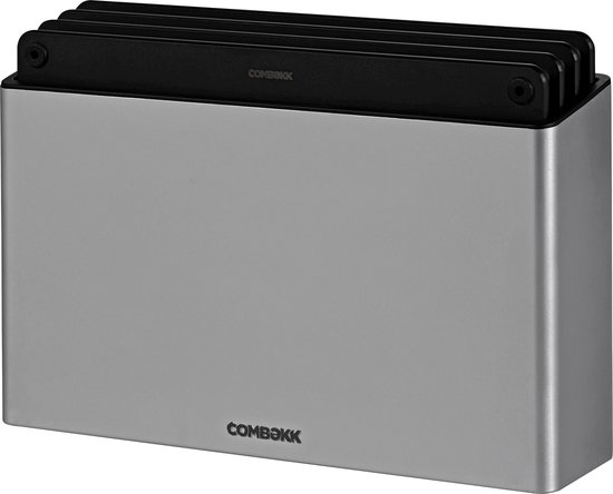 Combekk Snijplankenset 4pcs - 100% Gerecycled ABS en FSC Geperst Hout – Microplasticvrij - Antibacterieel - Vaatwasser bestendig – Steel – 20x30 cm