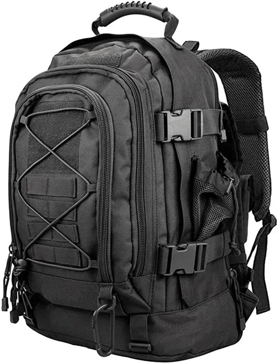 Geargalaxyy Outdoor Rugzak 60L - Militaire Rugzak - Legerrugzak - Wandelrugzak - Reistas - Camping Rugtas - Rugzakken - Zwart