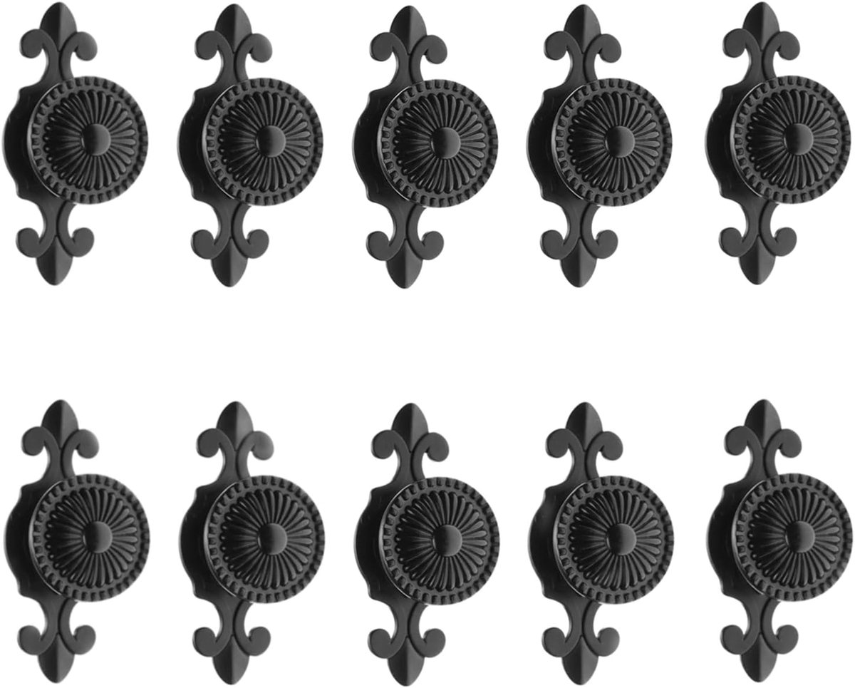 Ladeknoppen Set - Zinklegering Handgrepen - 10 Stuks - Zwart Design - Voor Keukenkast en Kledingkast - Klassieke Meubelbeslag