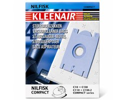 Kleenair - Stofzuigerzakken - 4 stuks + 1 filter - Geschikt voor Nilfisk Compact C10-C20, C110-C130 en compactsvac