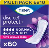 TENA Discreet Protect+ Normal Night – nachtverbanden voor matig urineverlies – 60 stuks