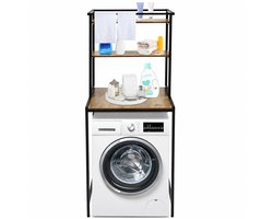 A.U.D Essentials - Wasmachine rek - Wasmachine kast - Wasmachine ombouw - Wasmachine en droger werkblad - 3 laags - Wit - 176.5 x 60 x 65 CM
