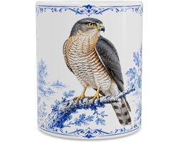 Mok Sperwer (Accipiter nisus) - Delfts Blauw Design - Cadeau voor Vogelliefhebber