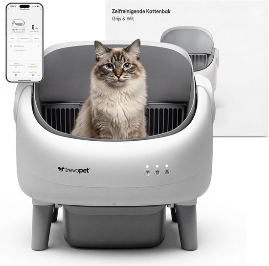 TrevoPet Air - Automatische Kattenbak met App - Zelfreinigend & Veilig