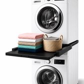 Tussenstuk voor Wasmachine & Droger - Extra stevig - Stapelkit - Met uitschuifbare plank - Universeel - Droogkast - Meubel - incl. trildempers en spanband - Skoov