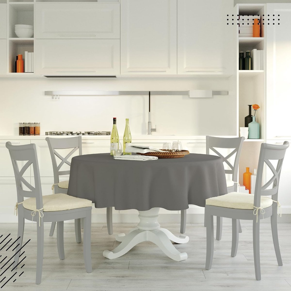 Tafelkleed Katoen - Eettafel Kleed - Dineren Thuis - Mercerized Katoen - 142x182 cm - Grijs